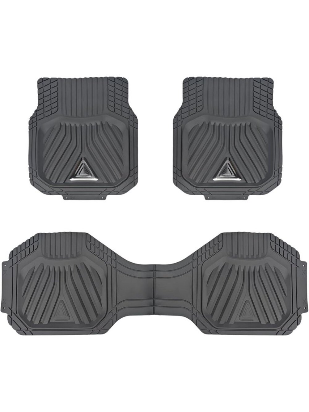 Universal 4-Piece All-Weather Trimable Floor Mats - Durable Grey Car Protection